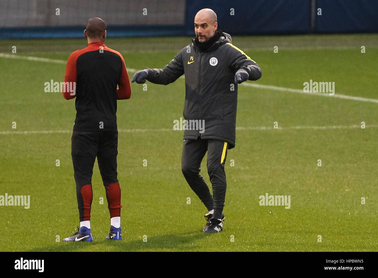 Manchester city pep guardiola training hi-res stock photography and images  - Alamy