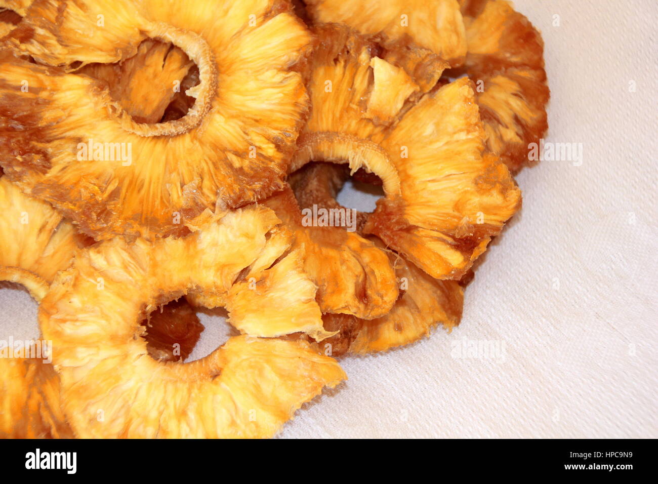 Dried Pineapple ready to eat Stock Photo