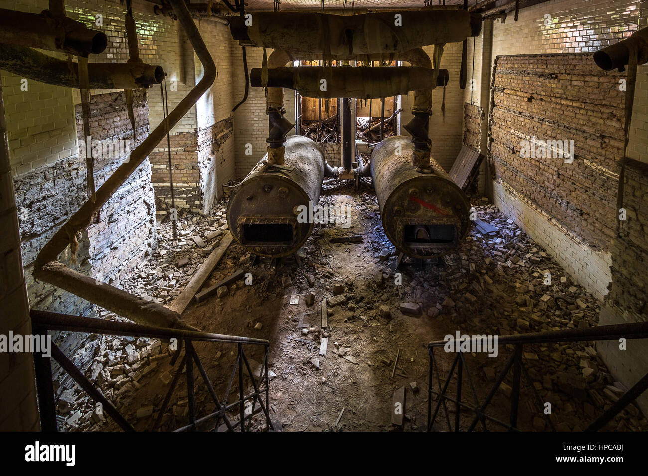 The abandoned clinics of Beelitz near Berlin. Stock Photo