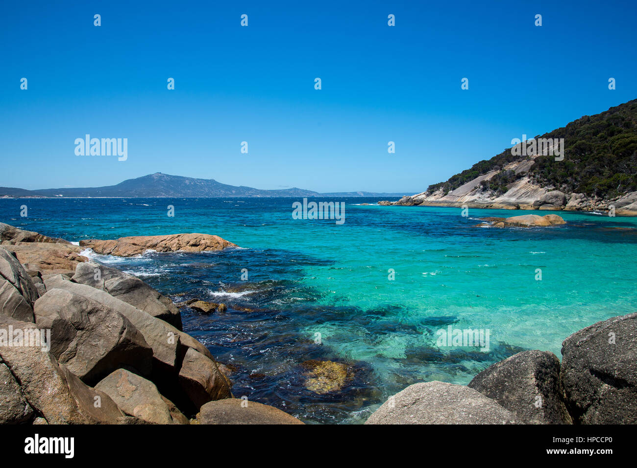 A view of the Southern Ocean from a Little Beach in Two Peoples Bay Reserve near Albany, Western Australia Stock Photo