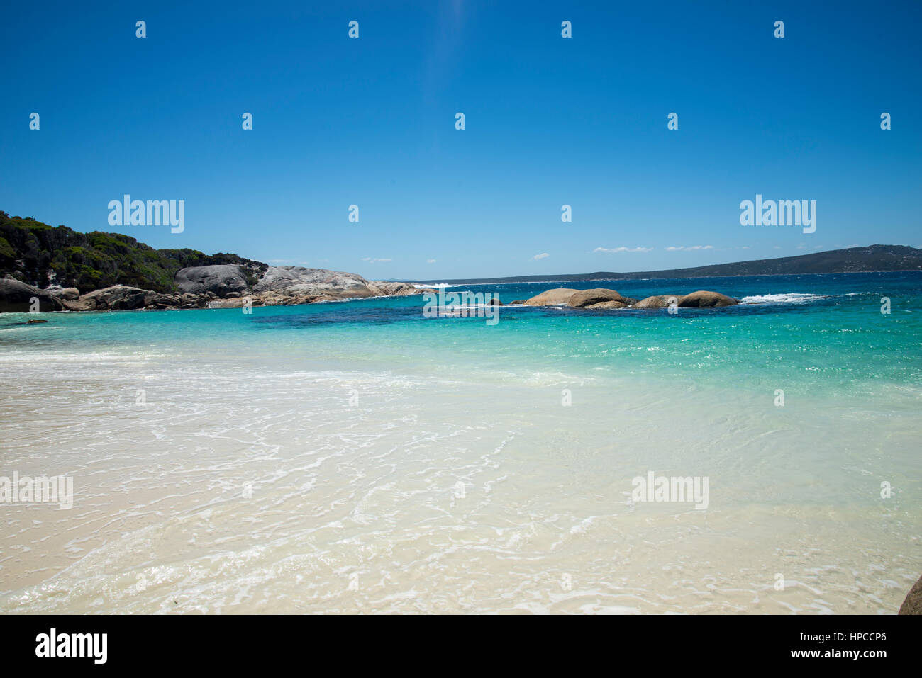 A Southern ocean view from a Little Beach in Two Peoples Bay Reserve Stock Photo