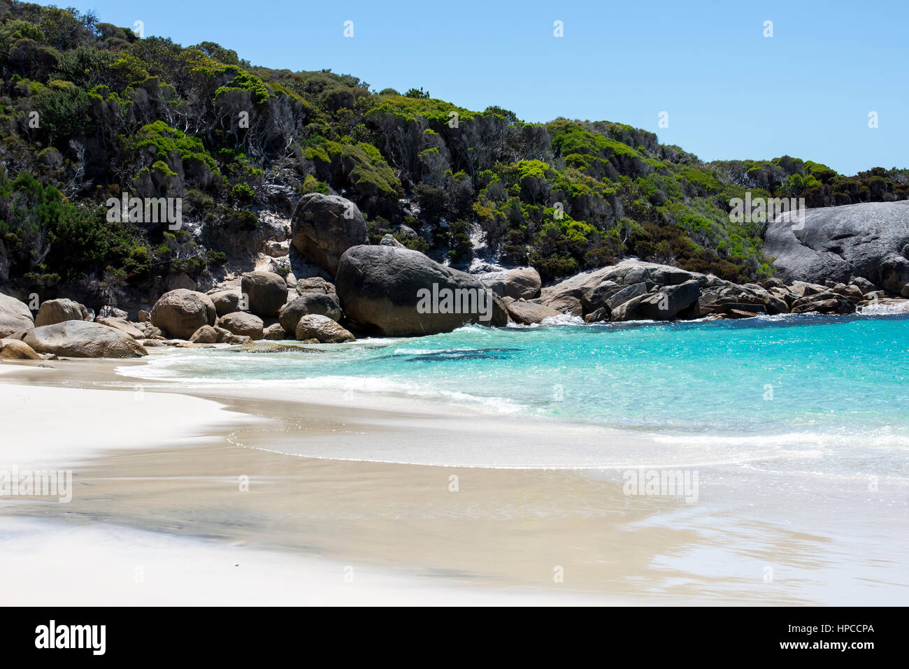 Rocky landscape on a Little Beach in Two Peoples Bay Reserve near Albany, Western Australia Stock Photo