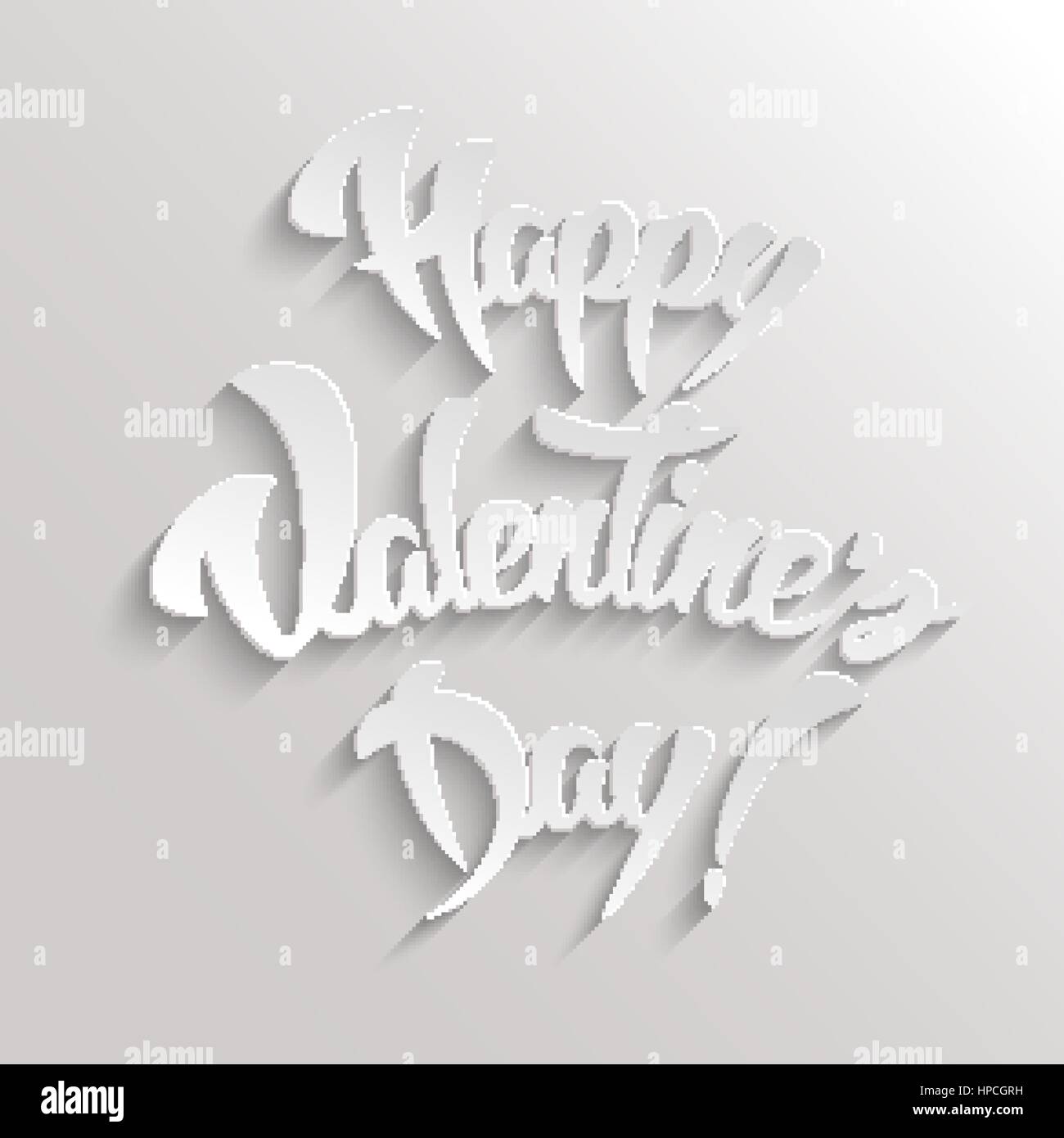 Happy Valentines Day 3d Hand Lettering Text on White Background ...