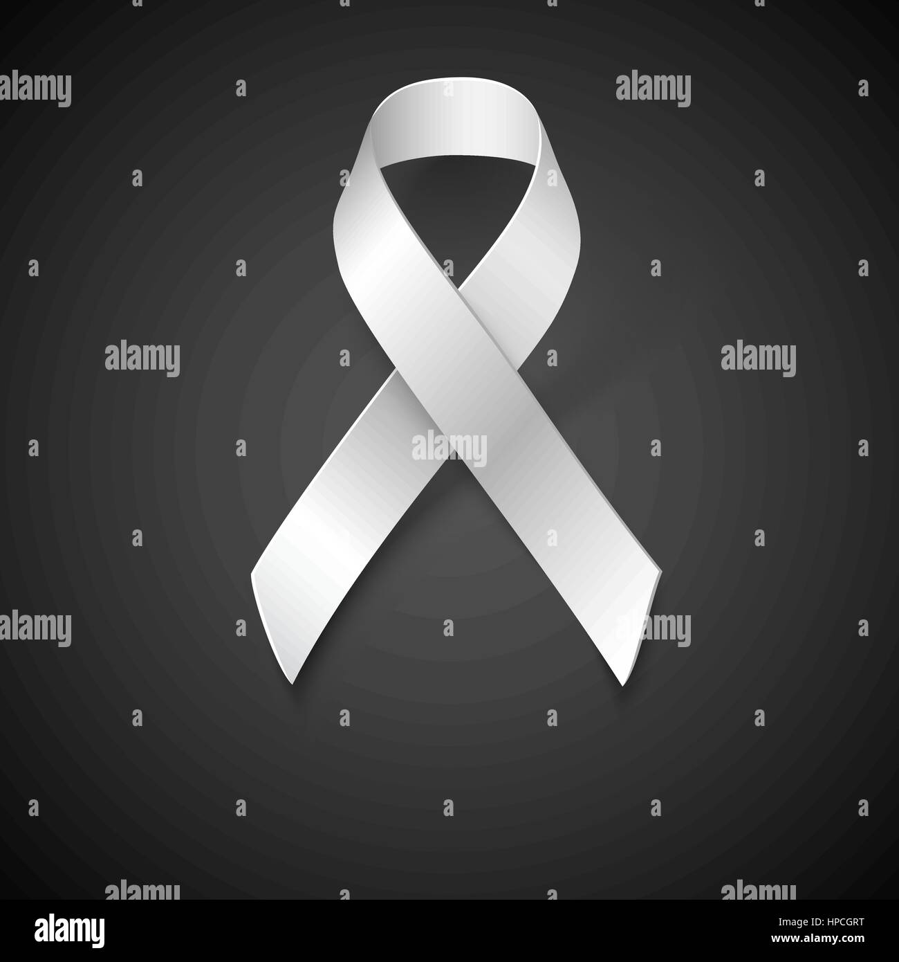Awareness White Ribbon, Safe Motherhood Symbol on black background, vector design element. Stock Vector
