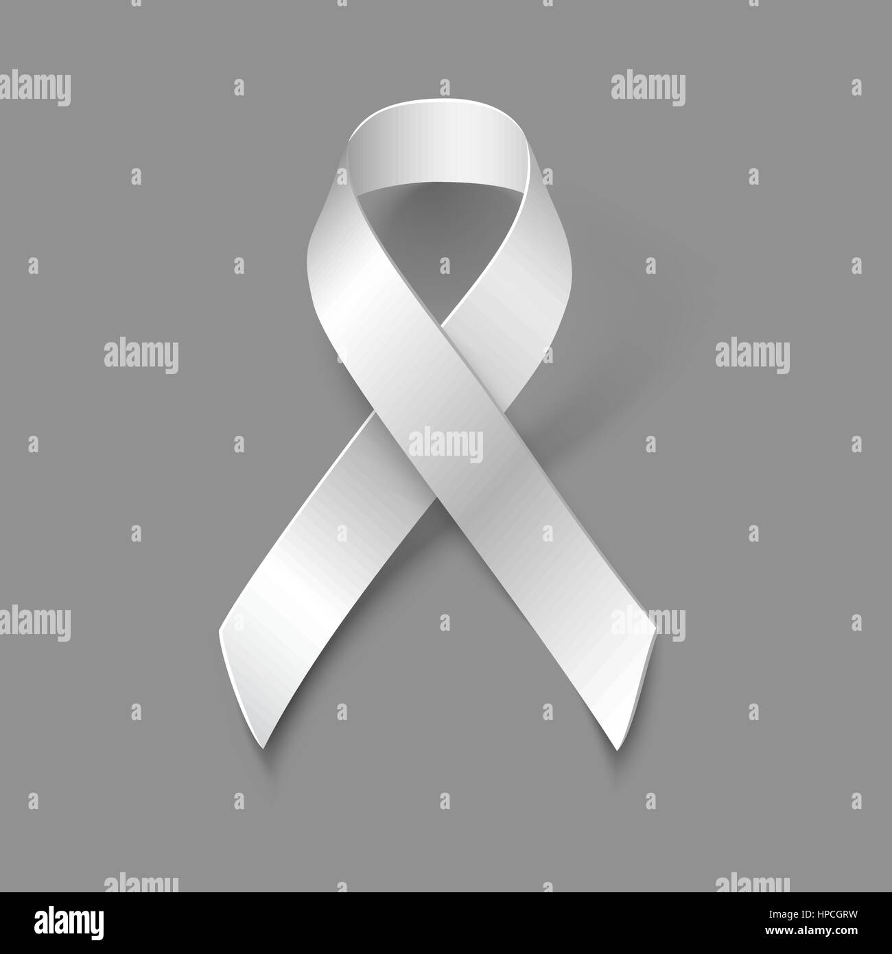 Awareness White Ribbon Symbol Violence Against Women on grey background, vector design element. Stock Vector