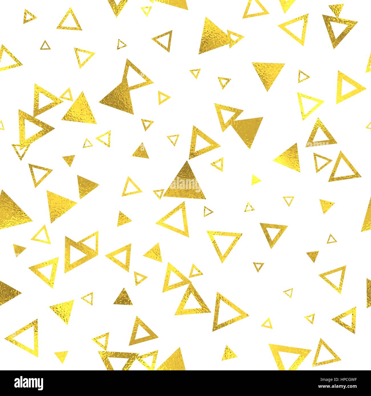 Geometric gold glittering foil seamless pattern background with ...