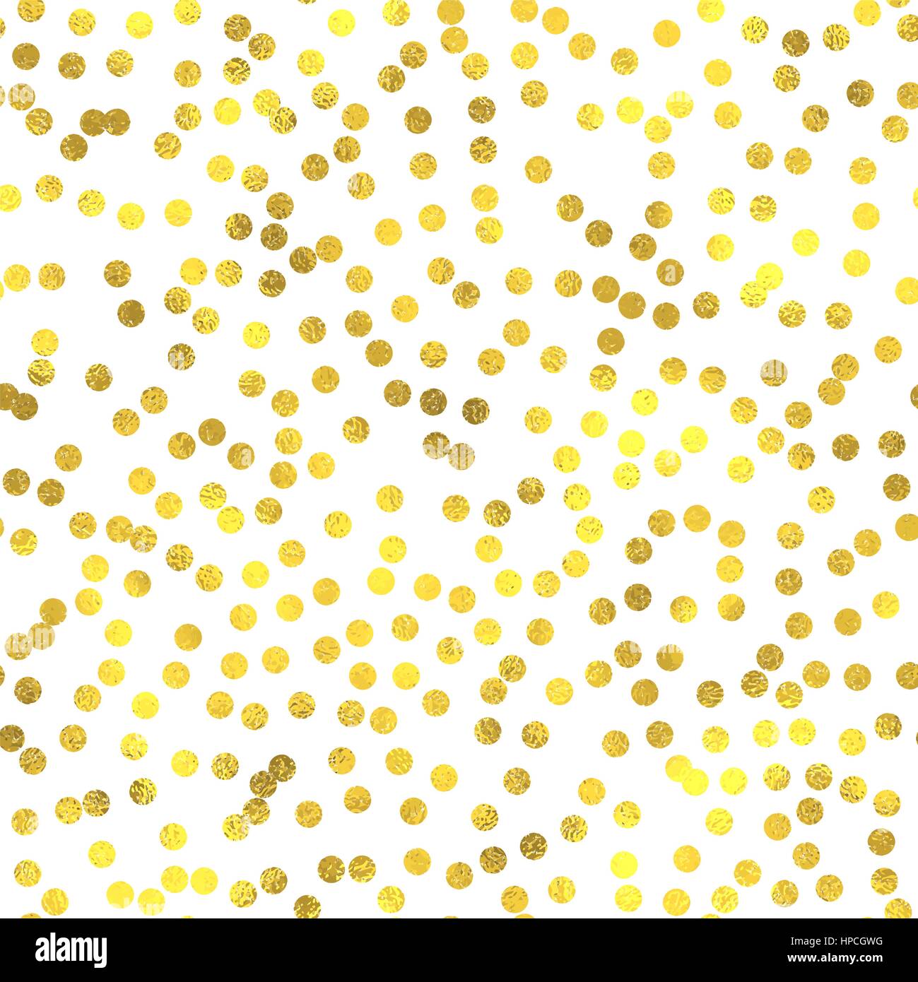 Gold glittering foil seamless pattern background with circles Stock ...