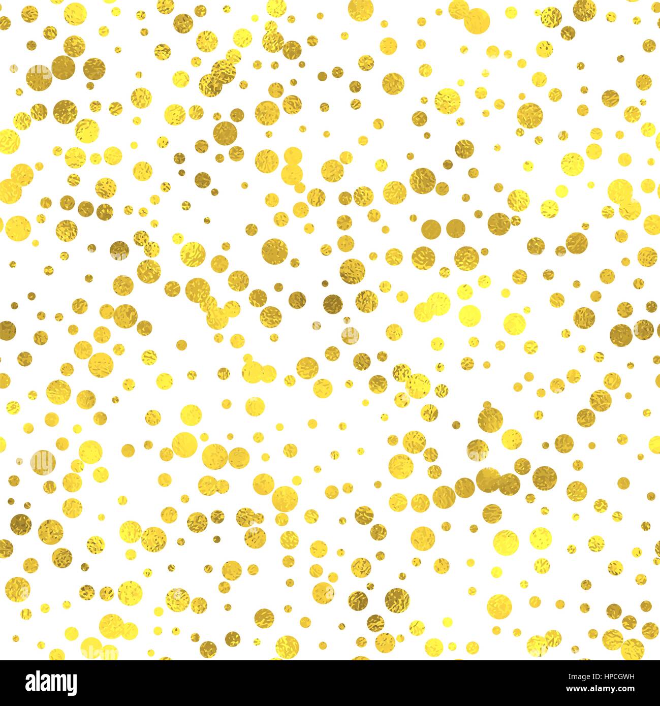 Gold glittering foil seamless pattern background with circles Stock ...