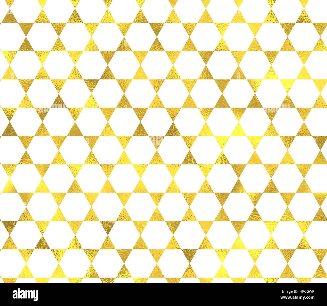 Gold glittering foil seamless pattern background with hexagons Stock ...
