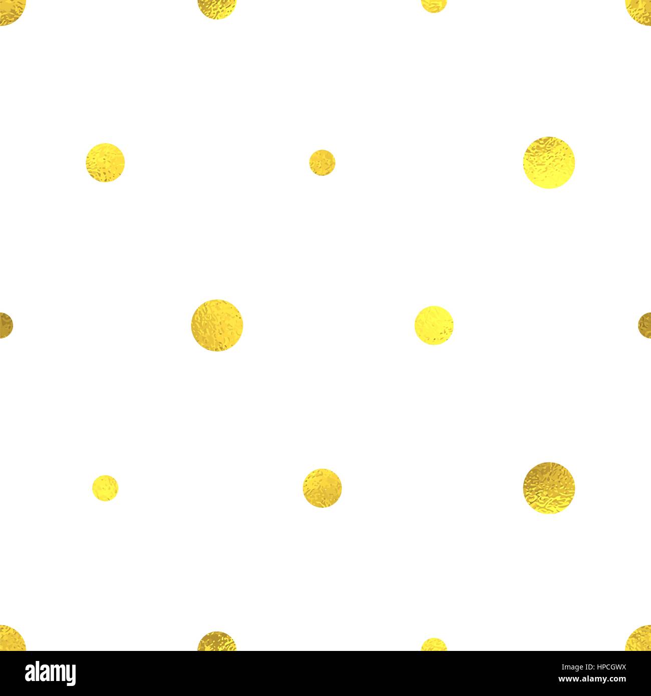 Gold glittering foil seamless pattern background with circles Stock ...