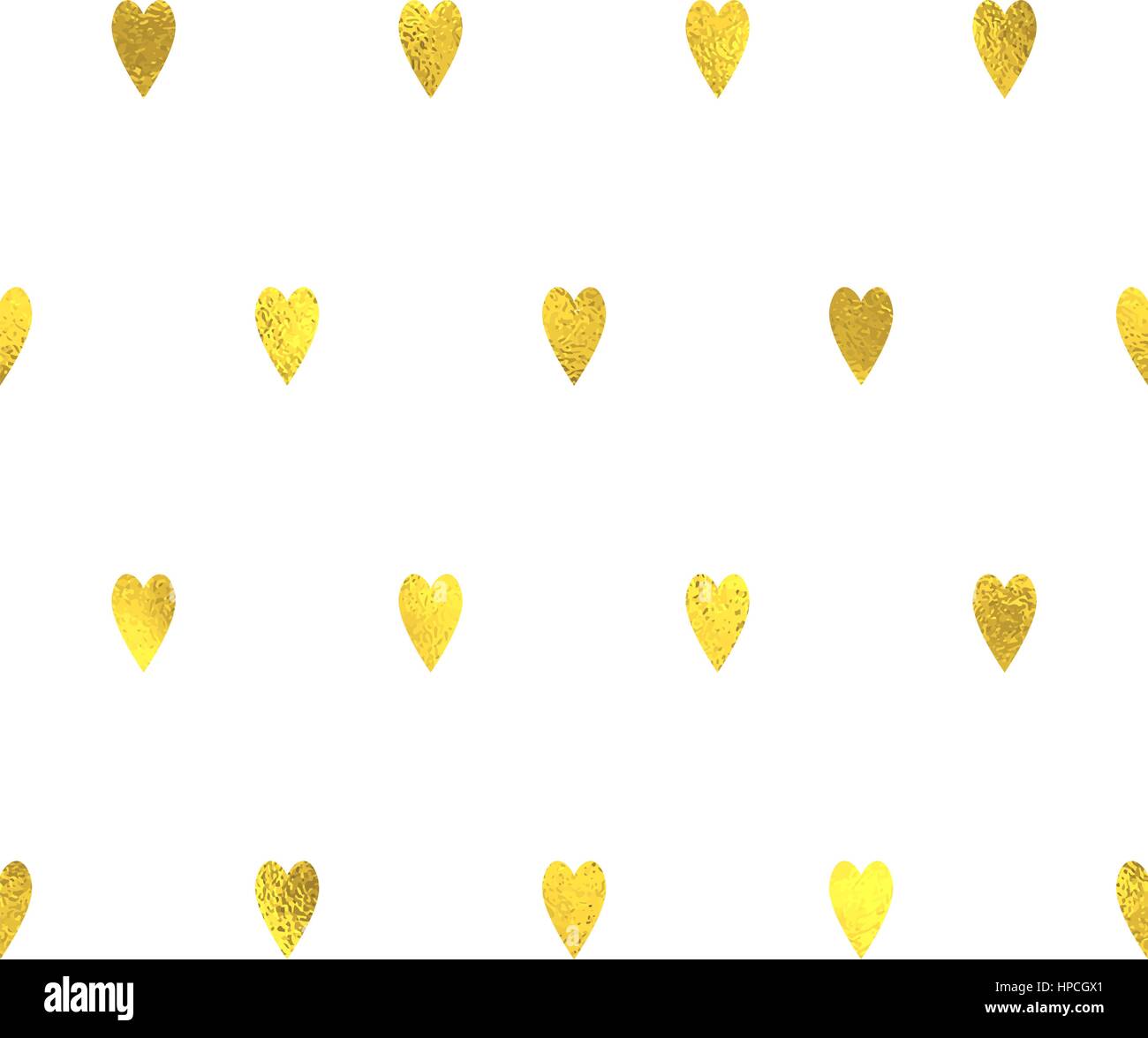 Gold glittering foil seamless pattern background with hearts Stock ...