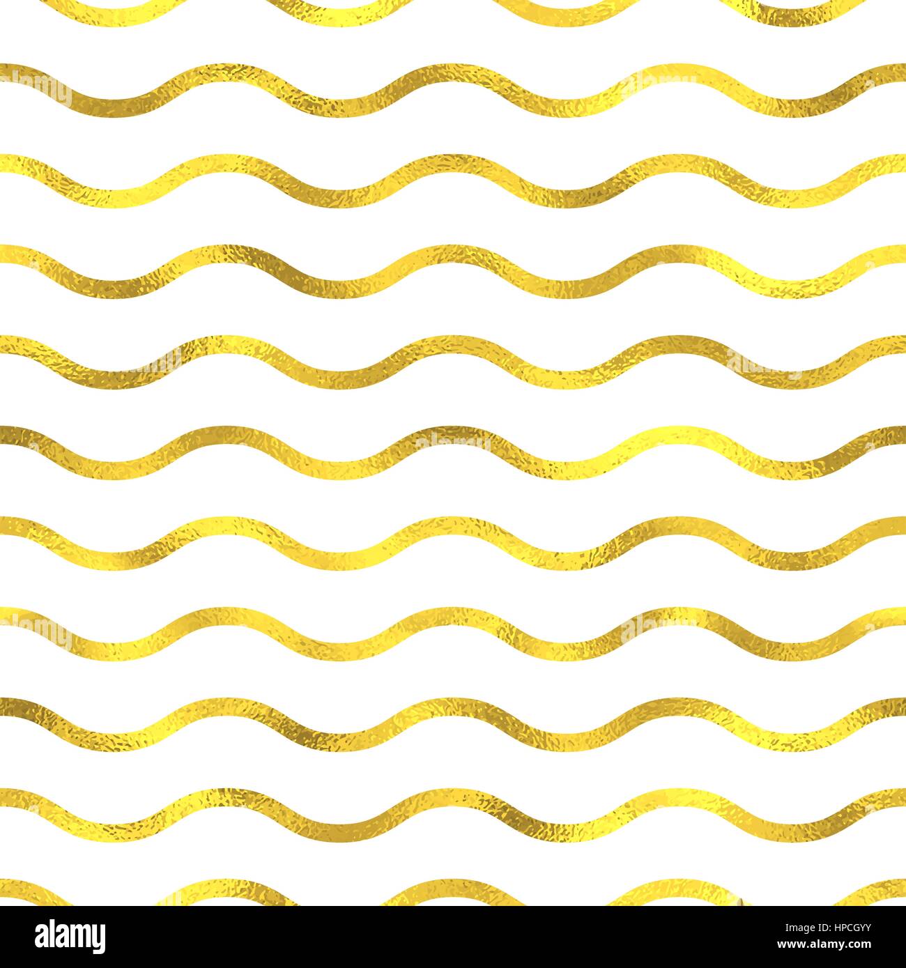 Gold glittering foil seamless pattern background with waves Stock ...