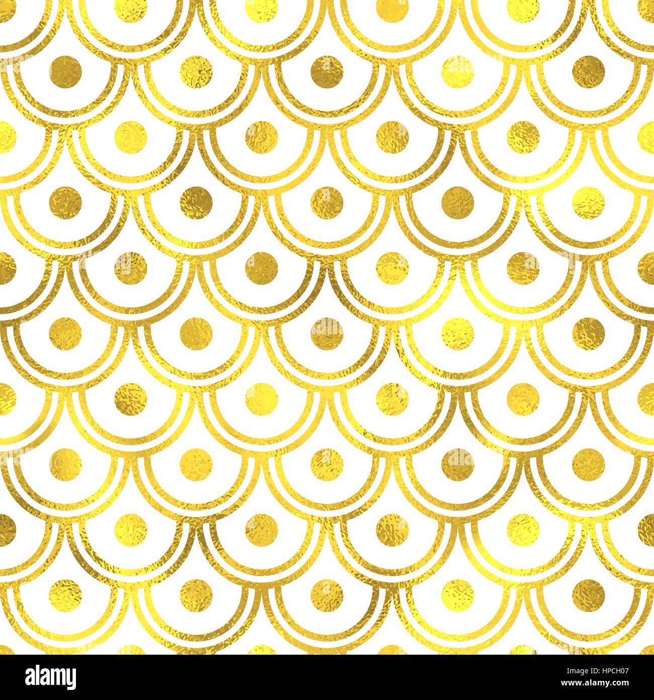 Gold glittering foil japanese waves seamless pattern background Stock ...