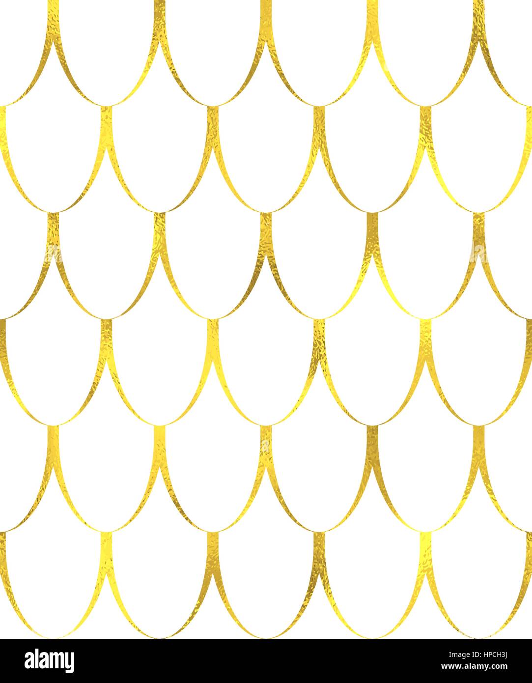 Gold vintage foil japanese waves seamless pattern background Stock ...
