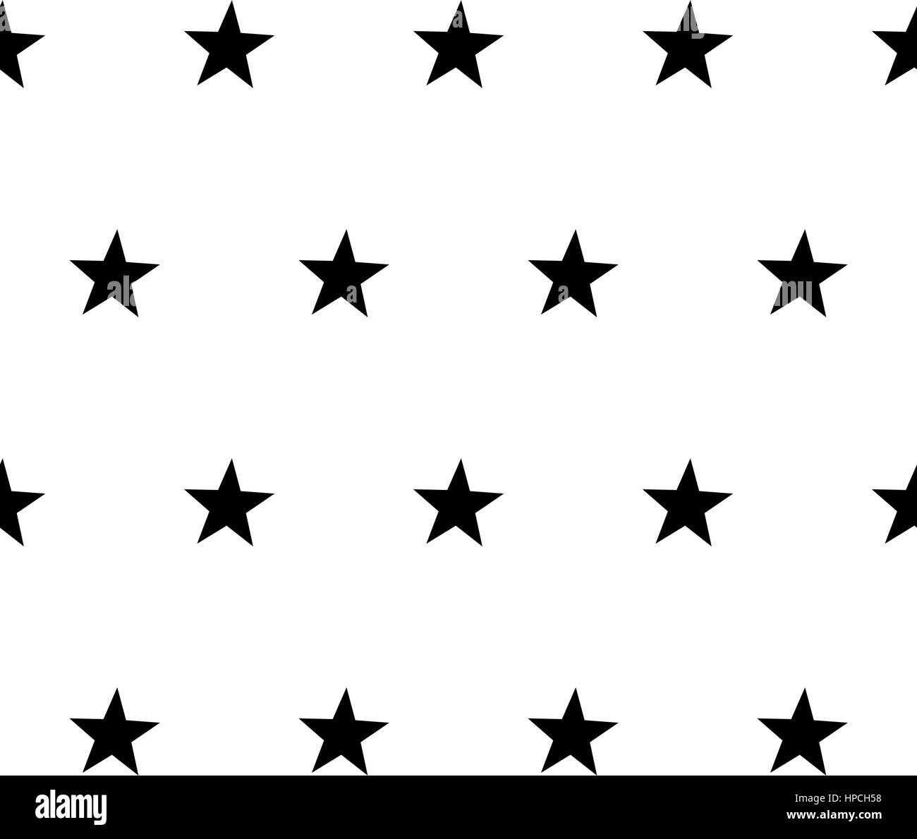 Seamless pattern with stars, vector black and white background Stock ...
