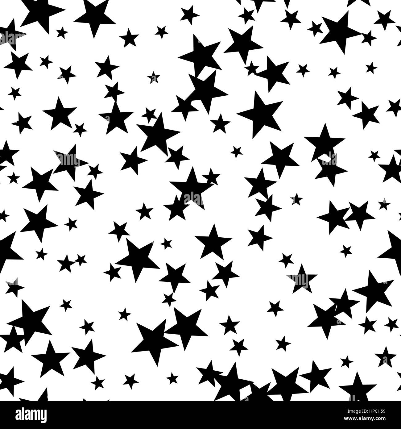 Seamless pattern with stars, vector black and white background Stock ...