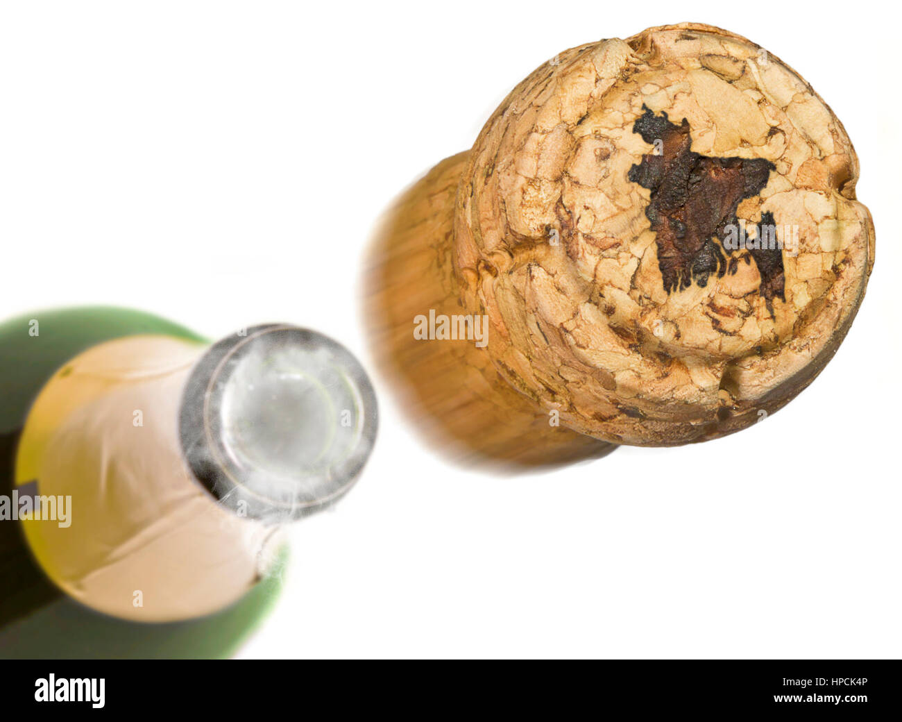 Champagne cork with the shape of Bangladesh burnt in and bottle of ...
