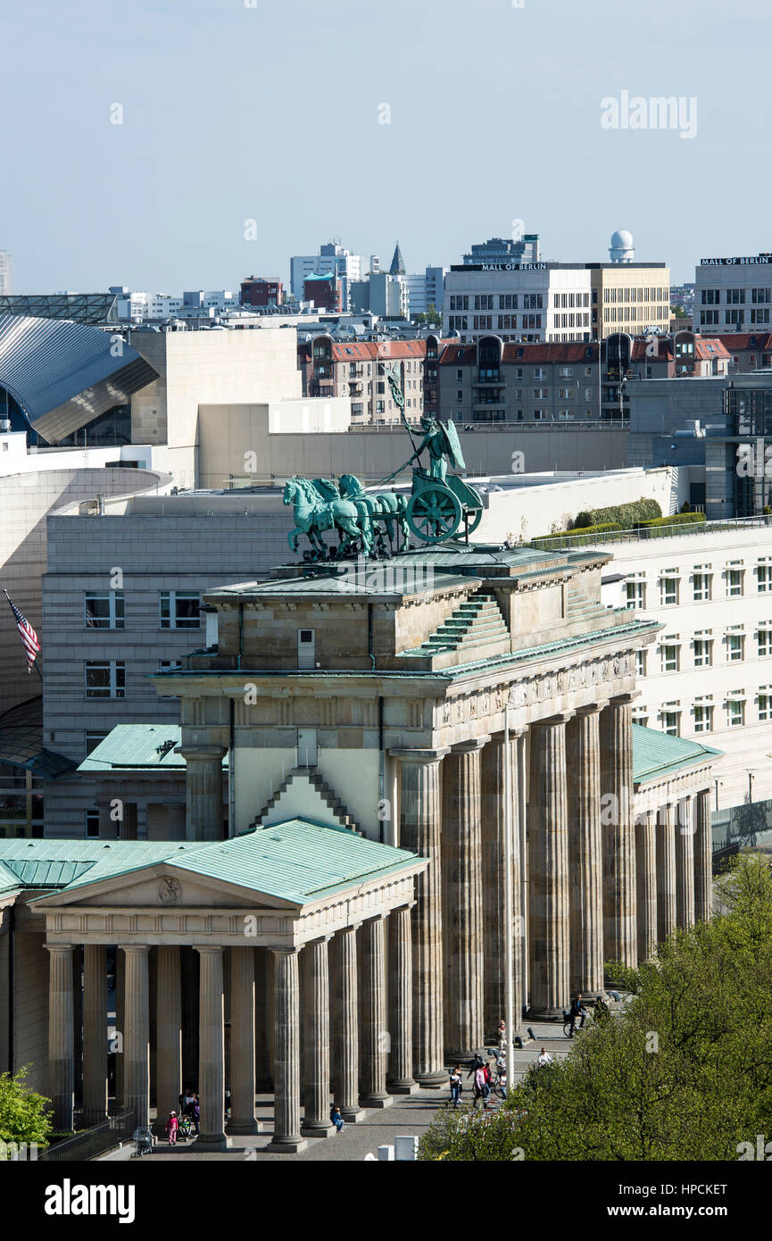 Germany,Berlin,cityscape from Reichstag Dome,Brandeburg Gate Stock Photo