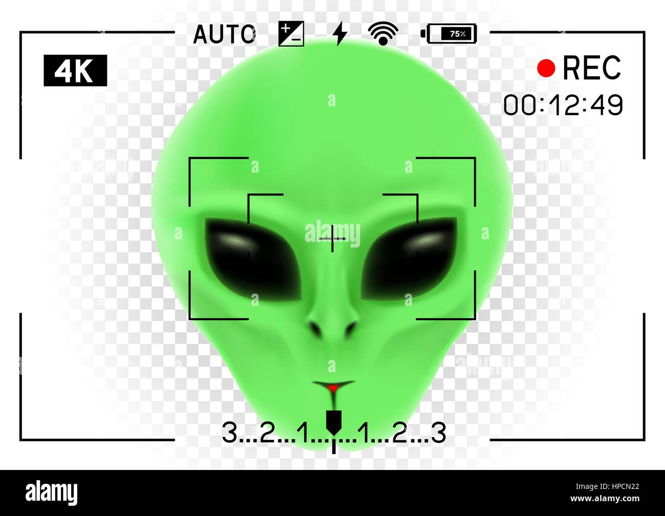 camera viewfinder alien Stock Vector