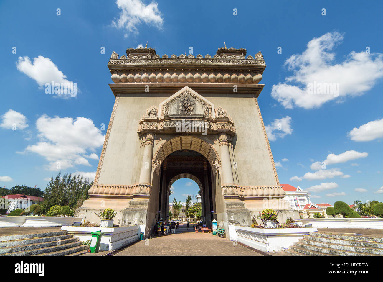 Patuxai monument in Vientiane, Laos Stock Photo