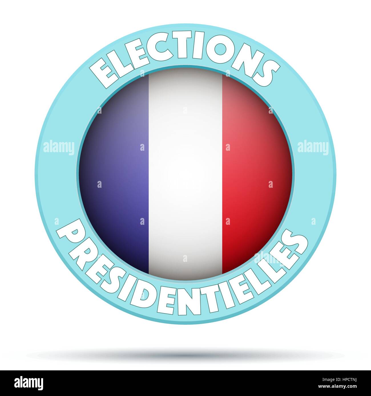 Circle Symbol of Election 2017 in France. Stock Vector