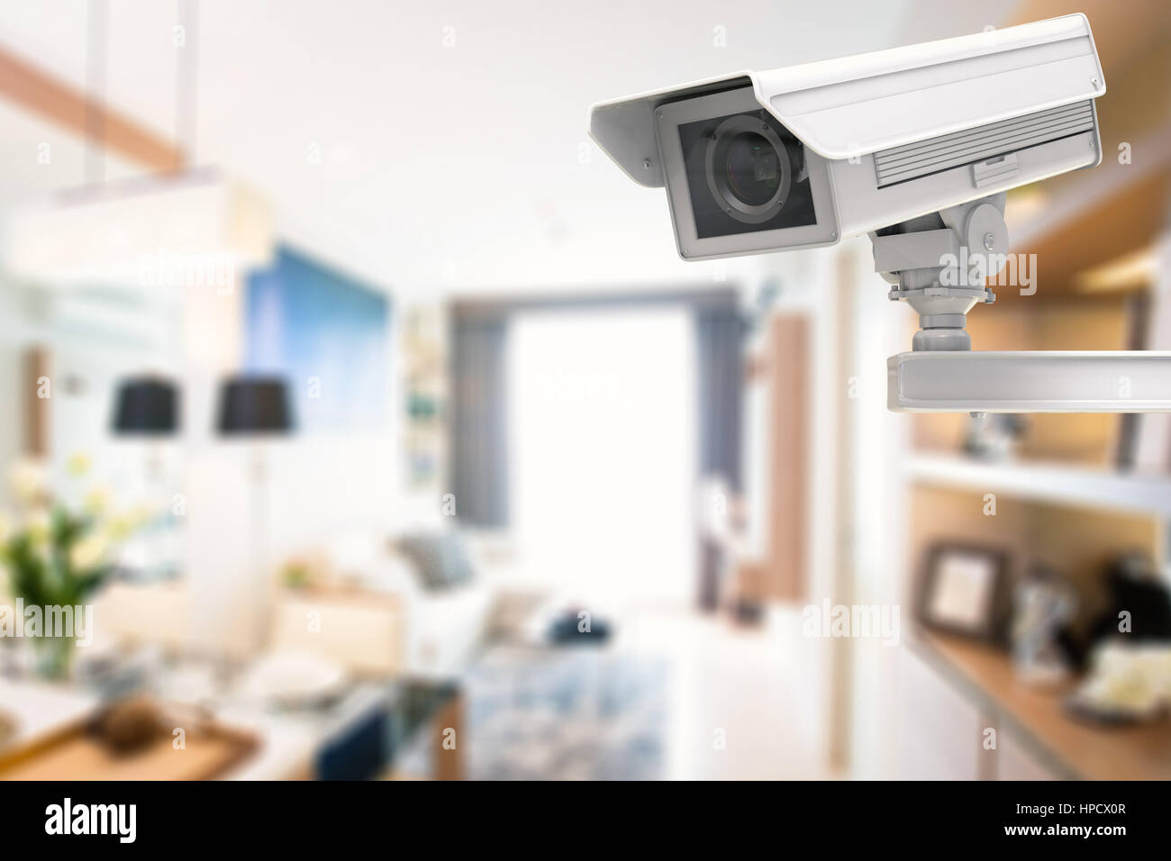 3d rendering cctv camera or security camera on living room background Stock Photo Alamy
