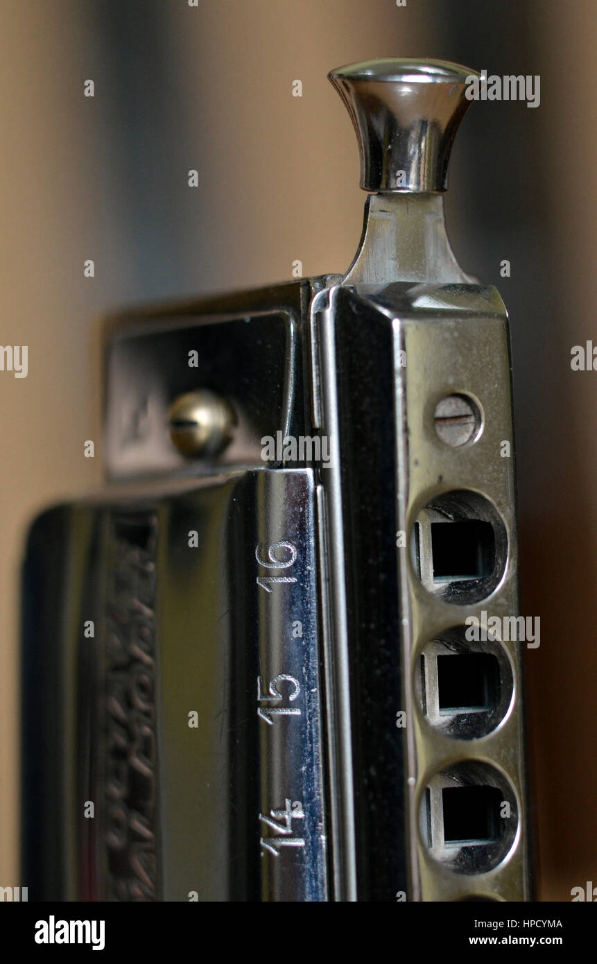 chromatic harmonica Stock Photo