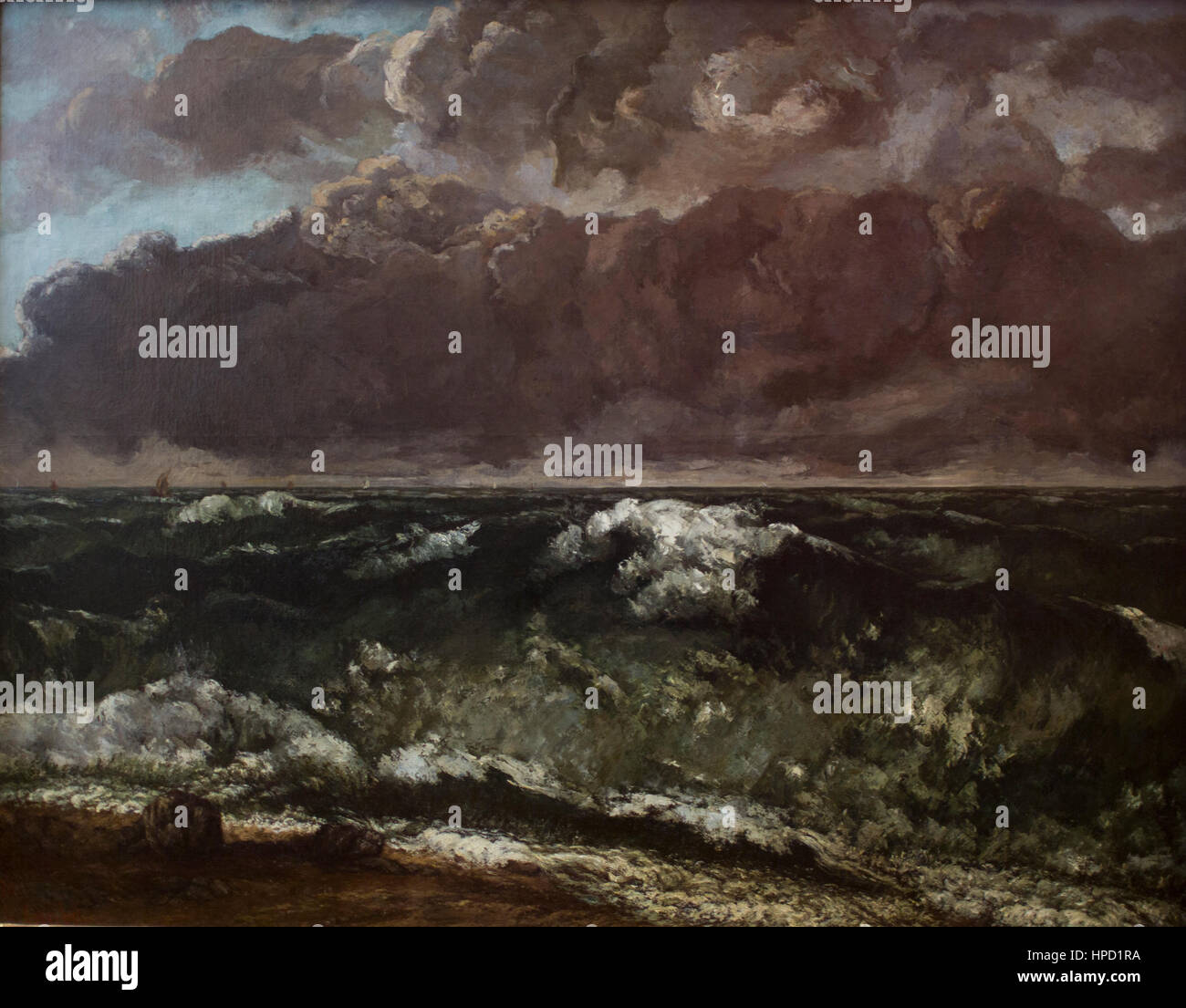 Painting the wave by Gustave Courbet, at the old national gallery in Berlin Stock Photo
