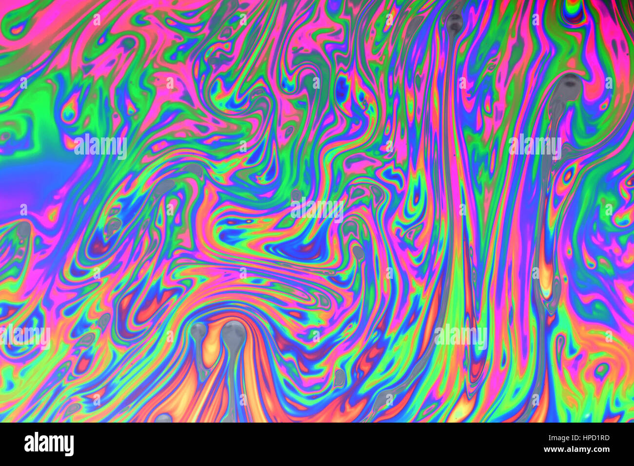 Psychedelic abstract formed by soap bubble reflecting light Stock Photo ...