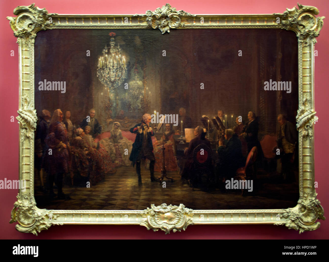 The Flute Concert of Frederick the Great at Sanssouci by Adolph Menzel