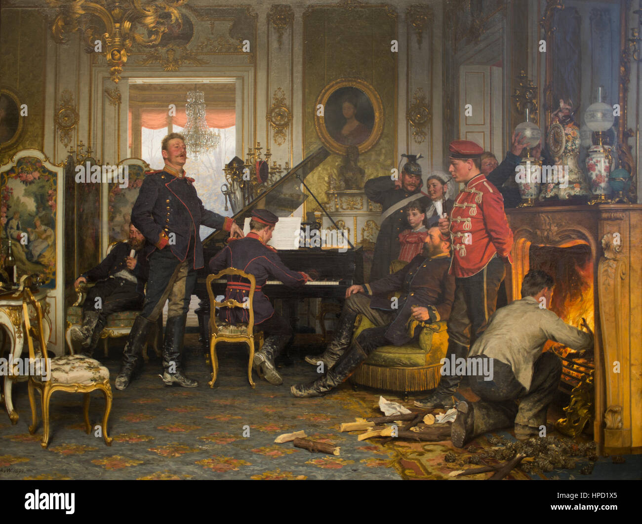 A billet outside Paris by Anton von Werner at the old national gallery in Berlin Stock Photo
