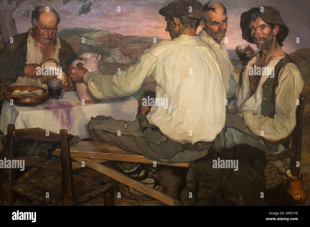 Spanish Framers by Ignacio Zuloaga at the old national gallery in Berlin Stock Photo