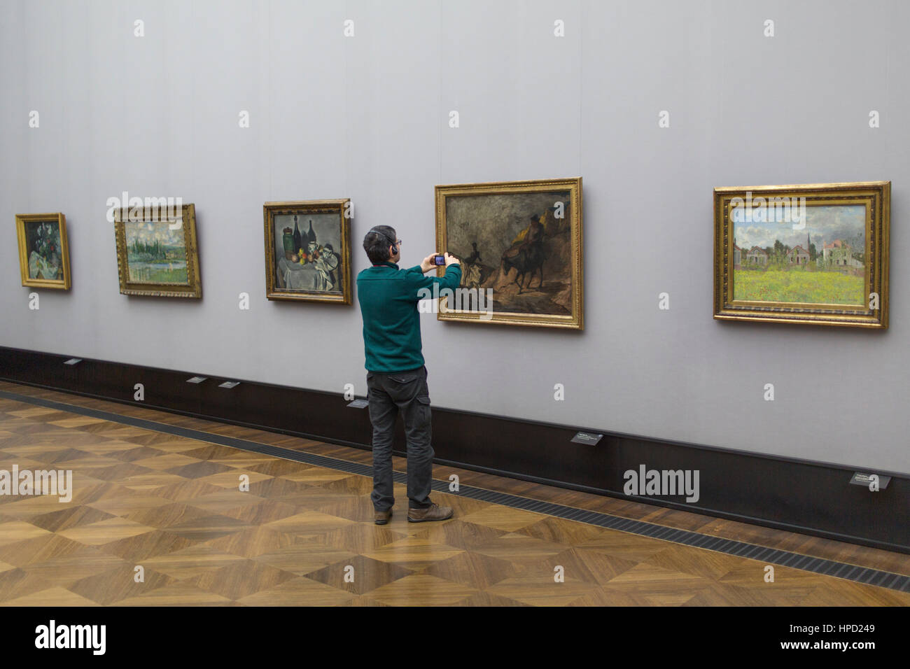 exhibition at the old national gallery in Berlin Stock Photo Alamy
