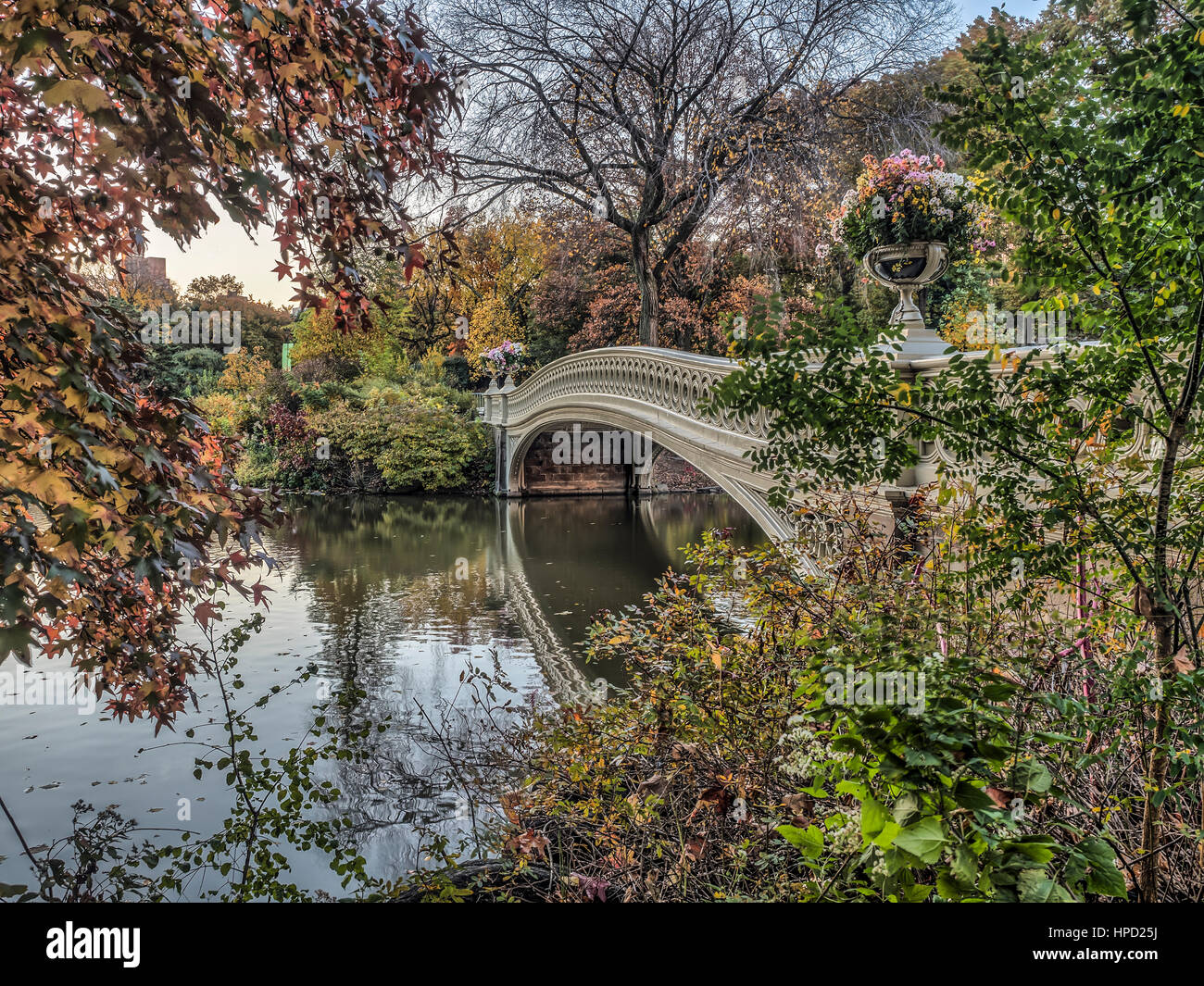 The Bow Bridge is a cast iron bridge located in Central Park, New York ...