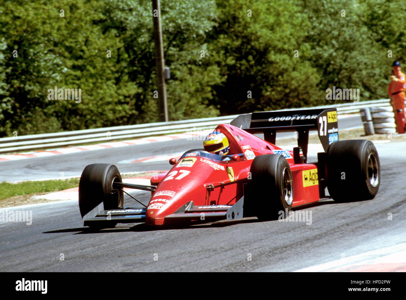 1986 Michele Alboreto Italian Ferrari F186 Spa Belgian GP 4th Stock Photo
