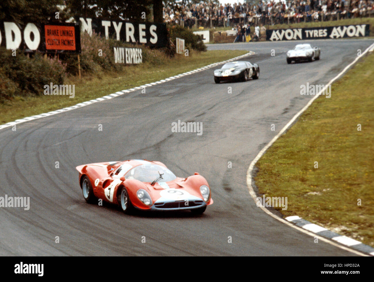 1967 David Piper GB Ferrari 412P 7th BOAC 500 Brands Hatch Stock Photo