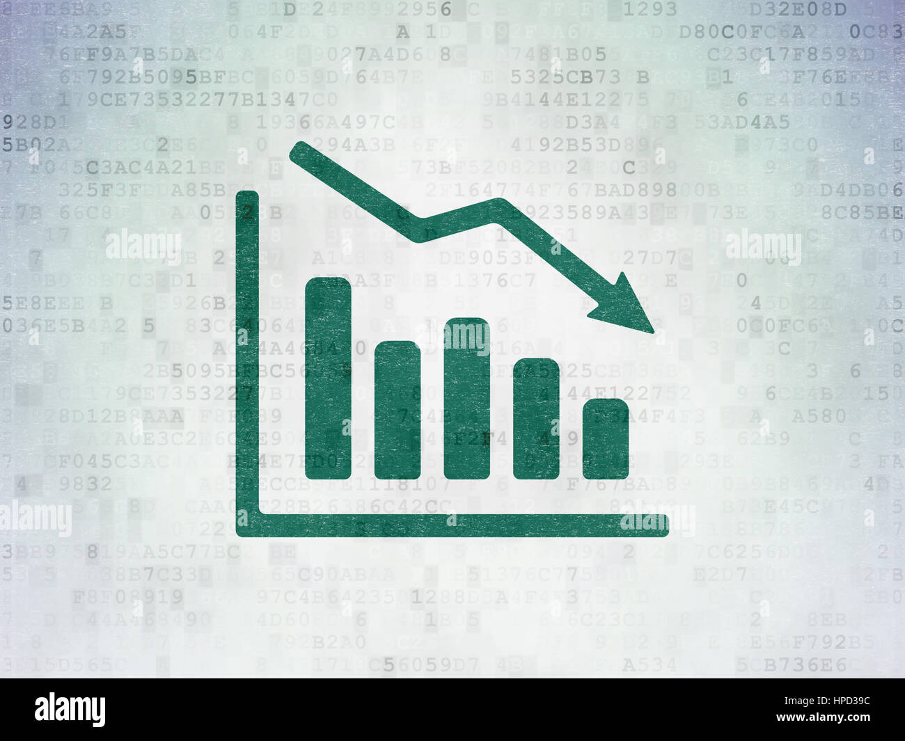 Advertising concept: Painted green Decline Graph icon on Digital Data ...