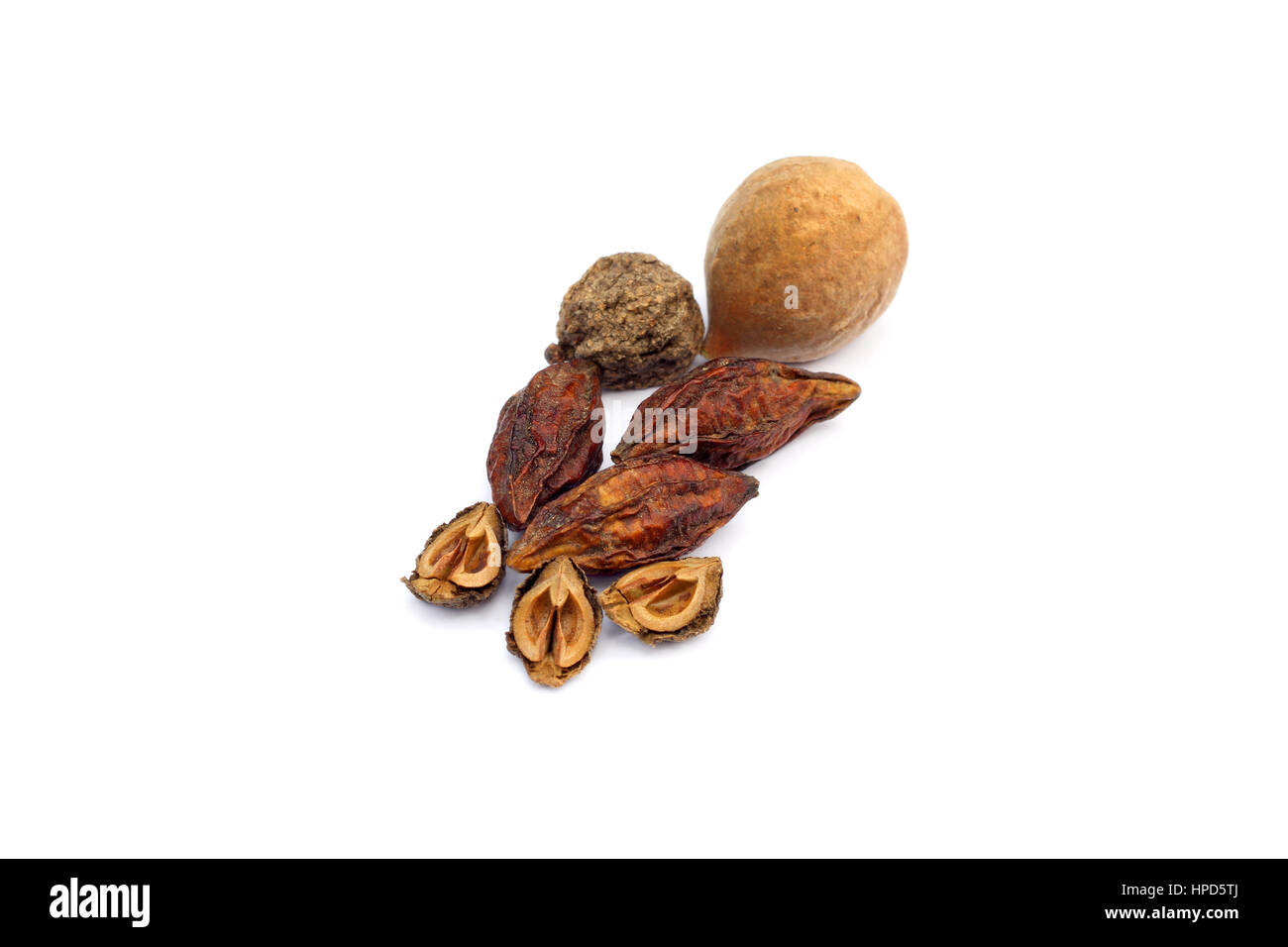 Triphala- a combination of ayurvedic fruits Stock Photo