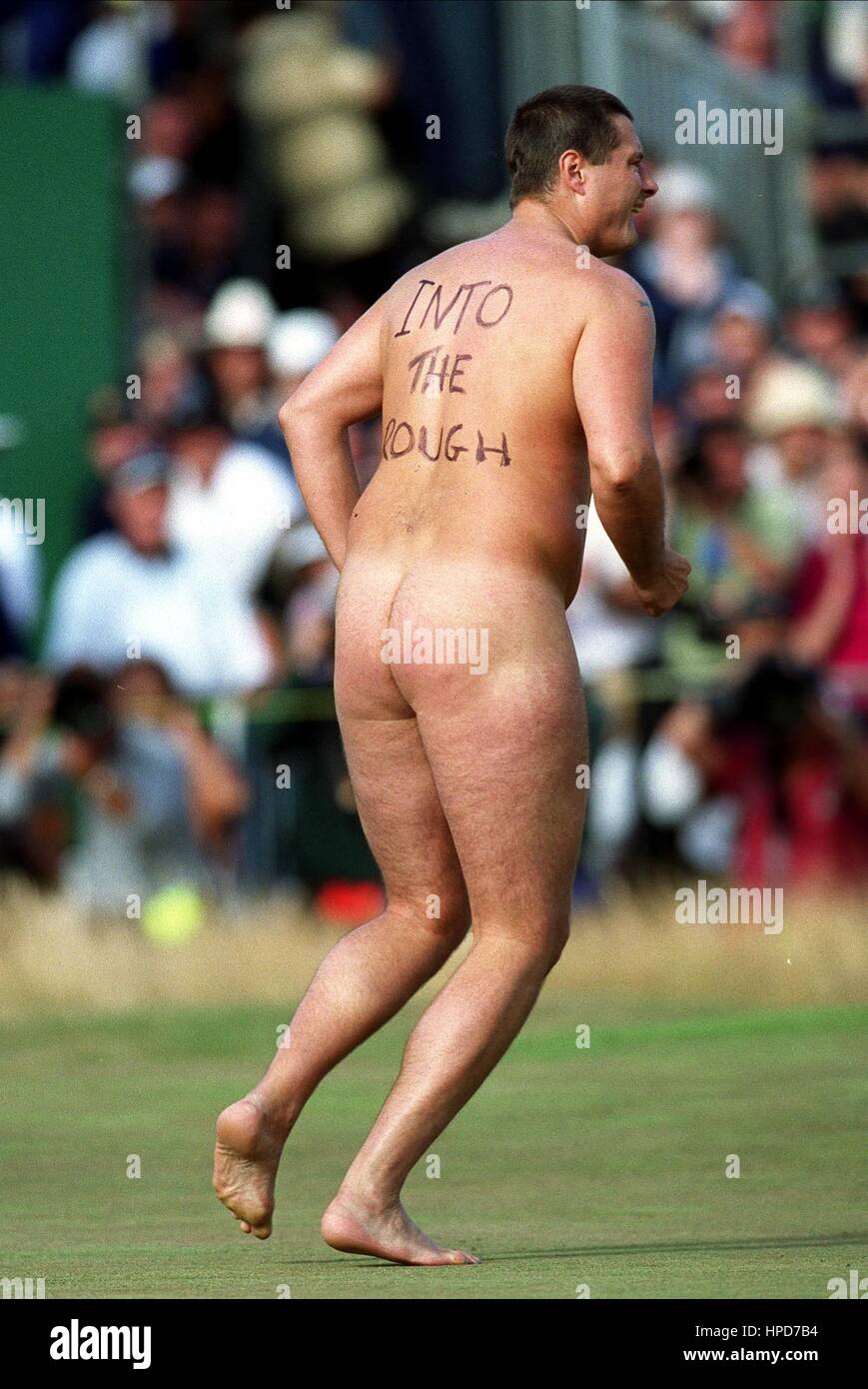 STREAKER AT BRITISH OPEN THE OPEN ROYAL LYTHAM THE BRITISH OPEN ROYAL LYTHAM & ST.ANNES 21 July 2001 Stock Photo