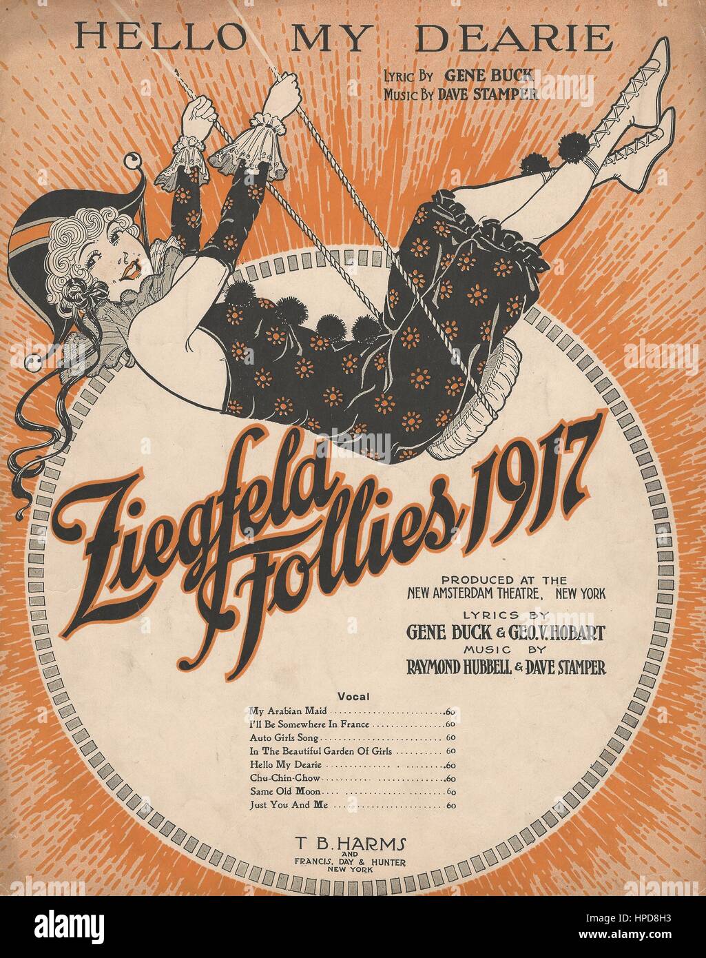 "Ziegfeld Follies of 1917" Musical Sheet Music Cover Stock Photo Alamy