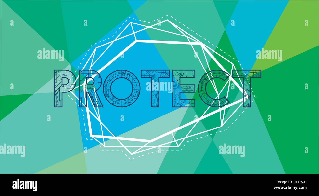 Protect word vector graphic design Stock Vector
