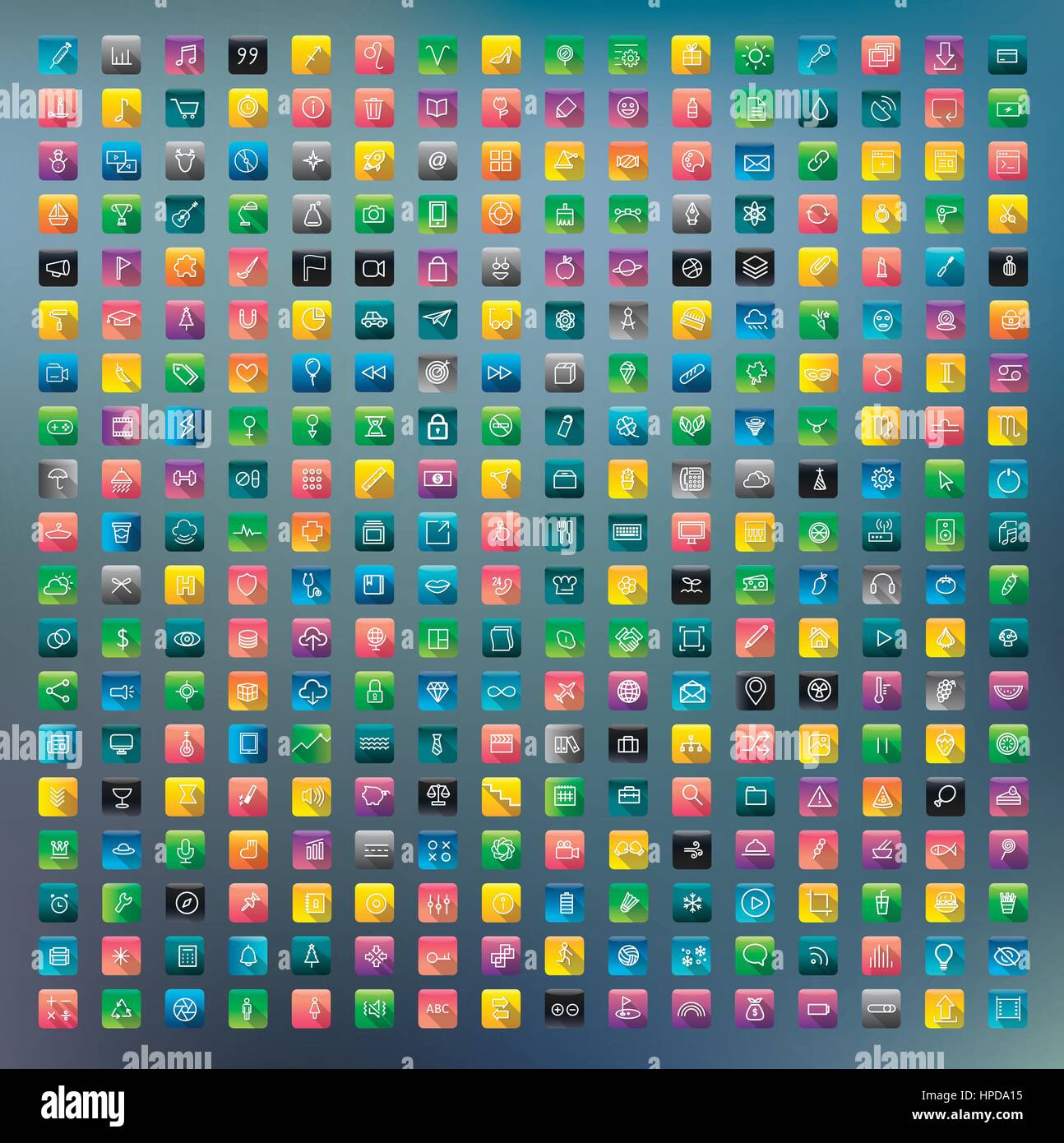 Icon Collection Vector Application Content Concept Stock Vector Image ...