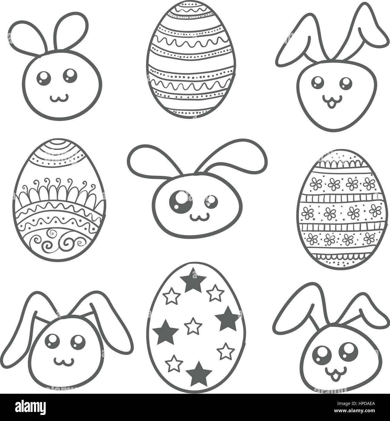 Set of easter egg and bunny vector art Stock Vector Image & Art - Alamy