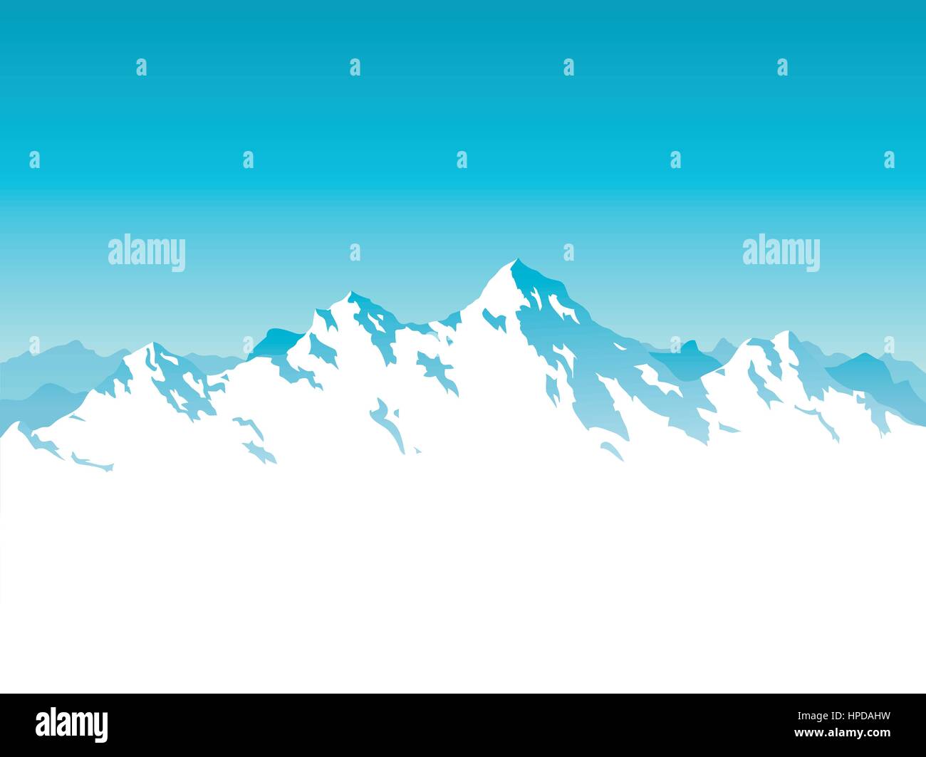 Alpine mountain peaks with copy space vector background Stock Vector