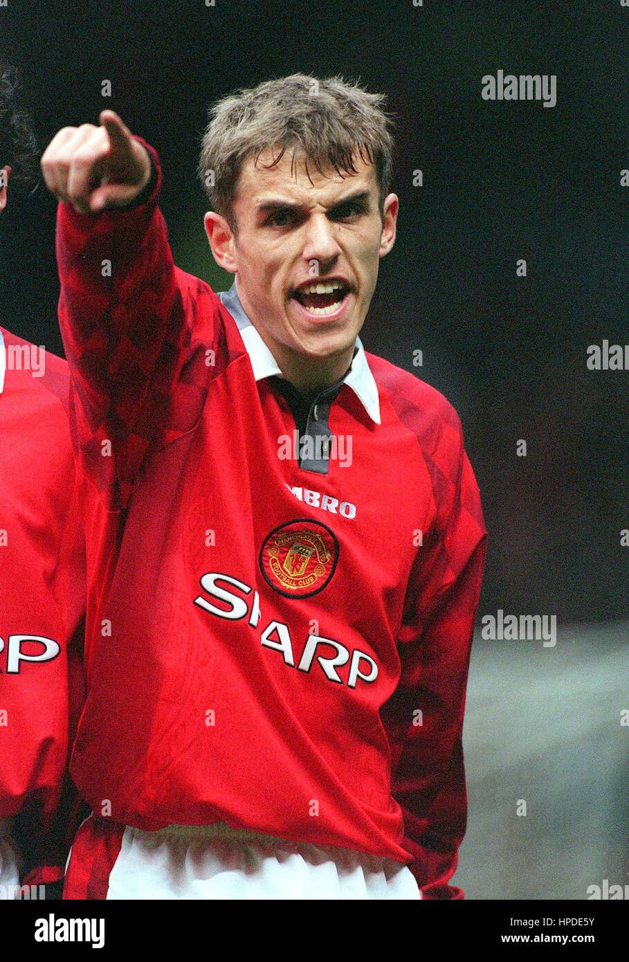 PHILIP NEVILLE MANCHESTER UNITED FC 08 April 1997 Stock Photo - Alamy