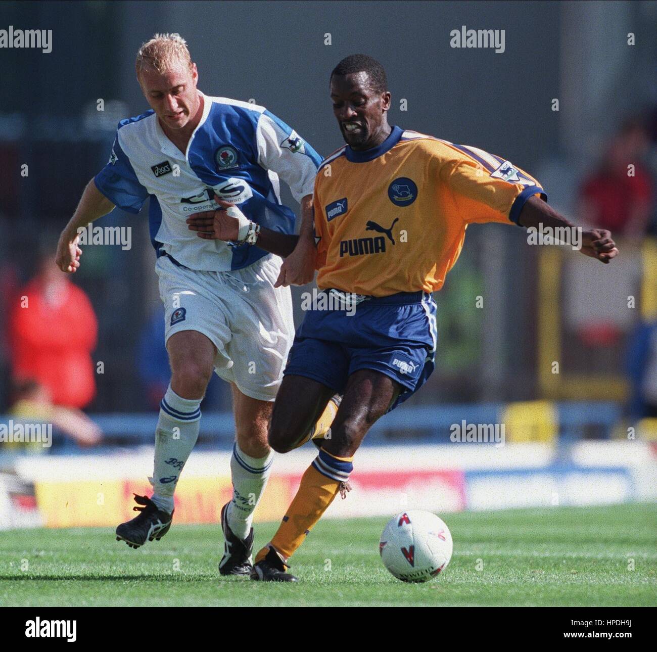 CHRIS POWELL & STUART RIPLEY BLACKBURN ROVERS V DERBY 12 August 1997 ...