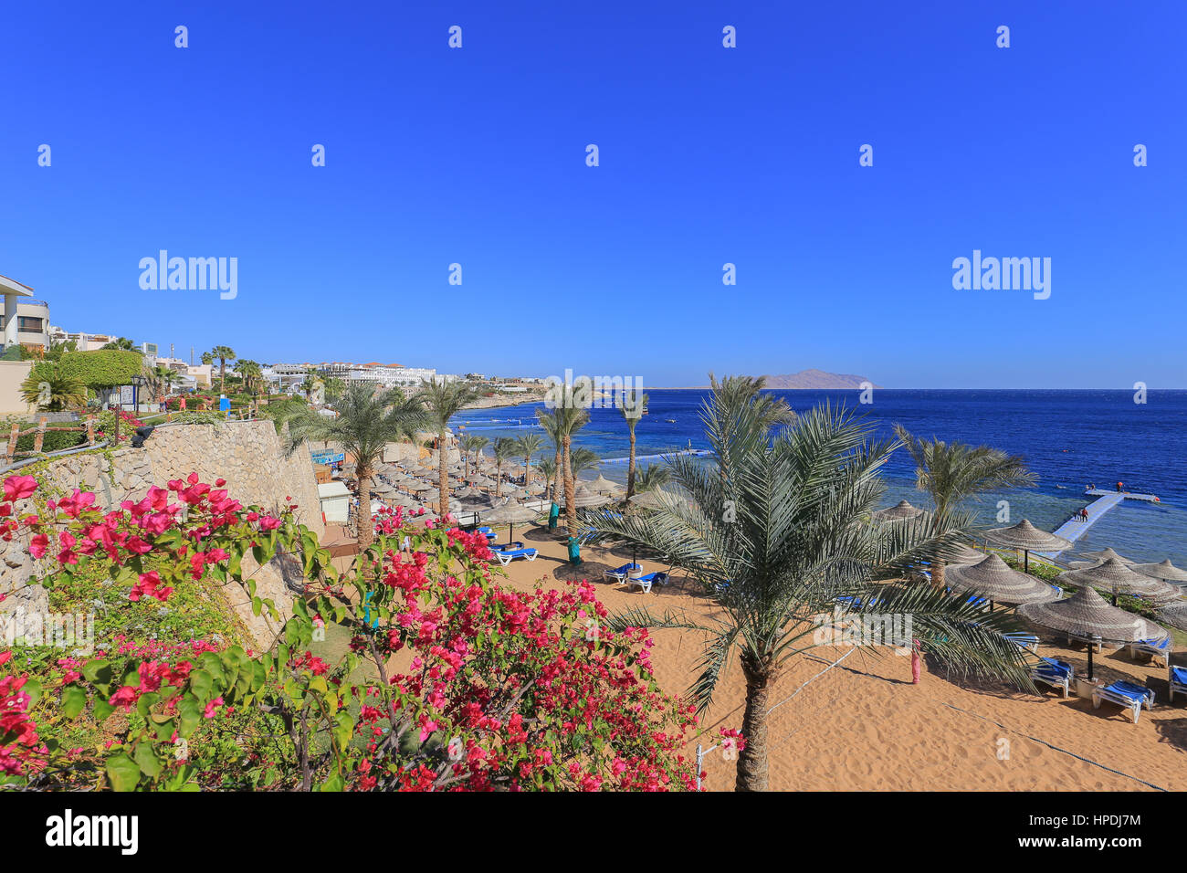 Beach in Sharm El Sheikh resort in Egypt Stock Photo