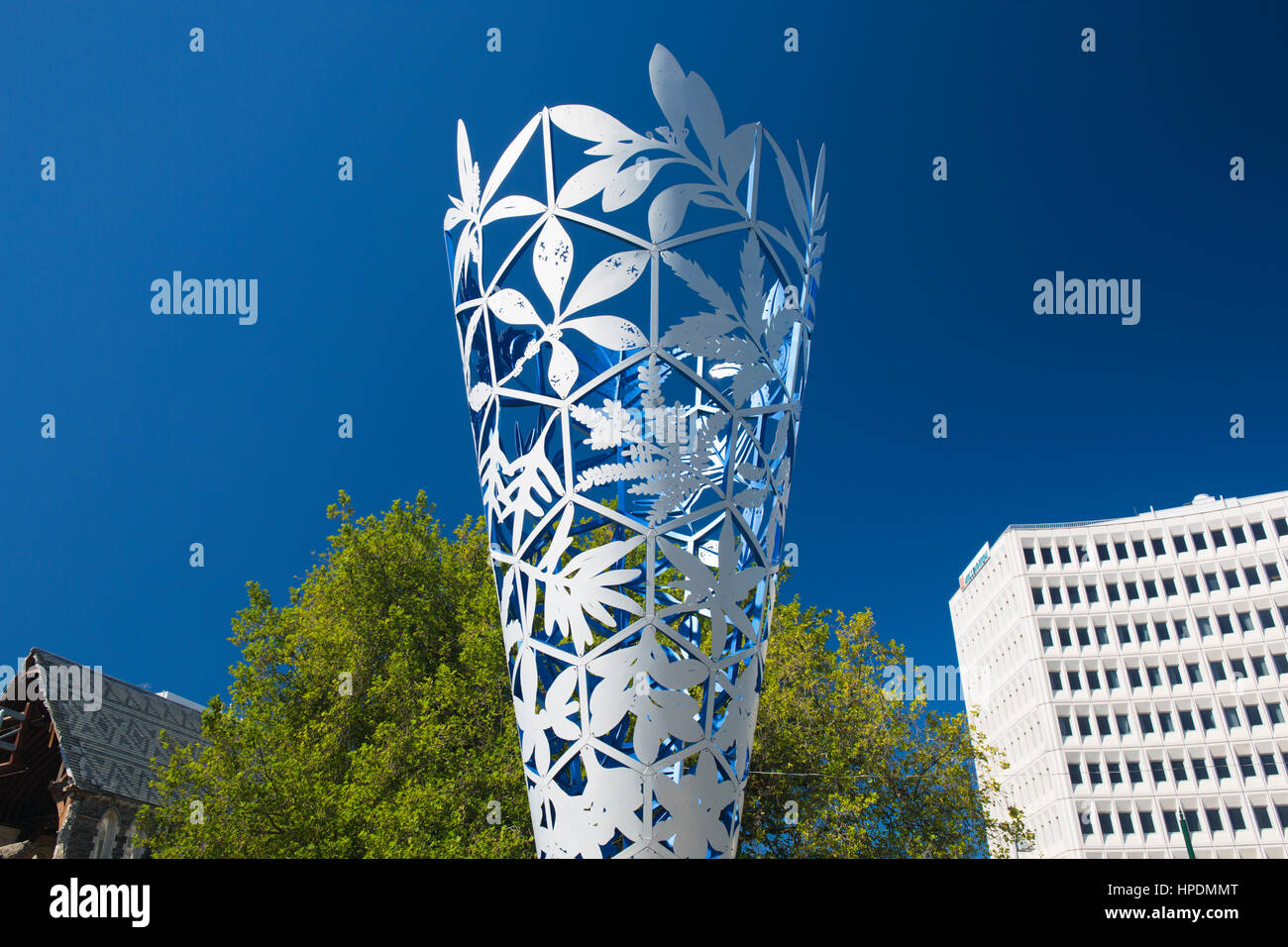 Christchurch, Canterbury, New Zealand. The Chalice sculpture, designed