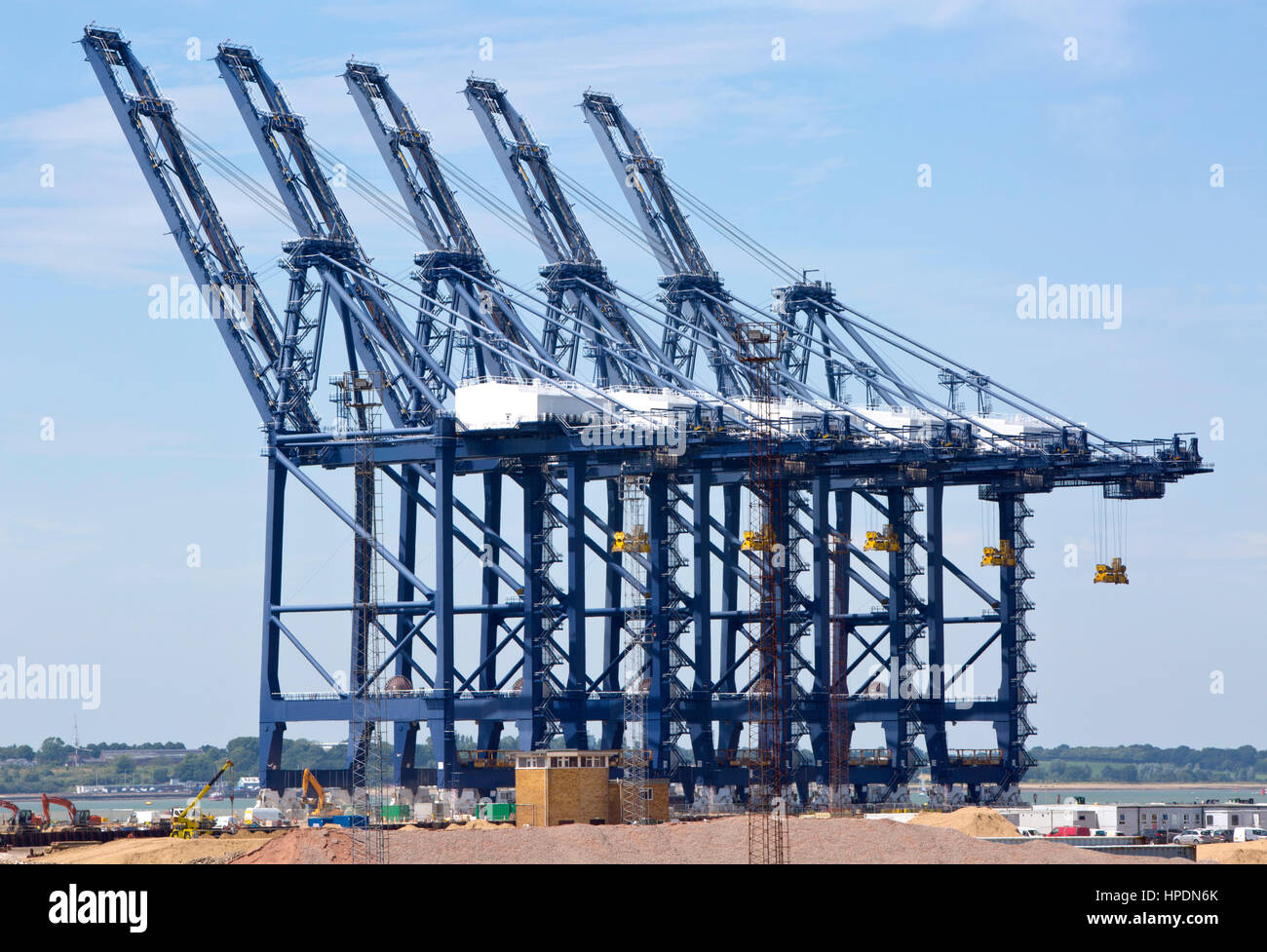 Giant cranes at the container port of Felixstowe, UK Stock Photo