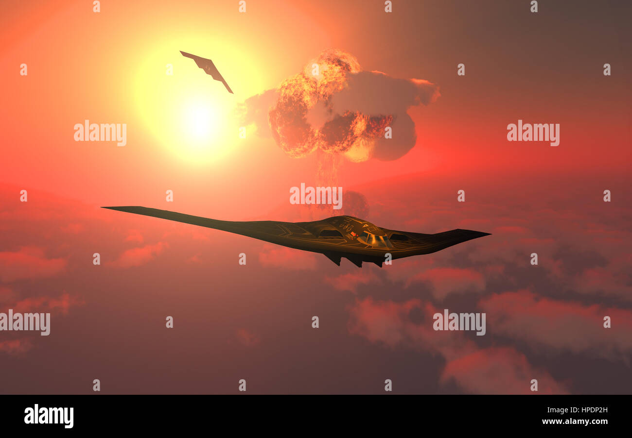 Northrop Grumman B-2 Spirit Stealth Bombers In Action Stock Photo - Alamy